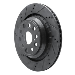 Lexus LS460 Brake Rotor (1) - Left Rear - R1 Concepts - Drilled & Slotted - Black - `07-`17 Lexus LS460 Brake Rotor (1) - Left Rear - R1 Concepts - Drilled & Slotted - Black - `07-`17